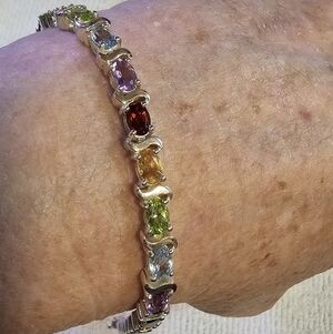 Multi-Color SS Gemstone Bracelet